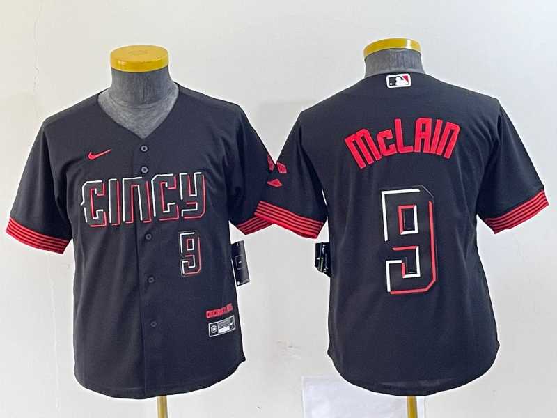 Youth Cincinnati Reds #9 Matt McLain Number Black 2023 City Connect Cool Base Stitched Jersey2,We sell and wholesale Youth Cincinnati Reds #9 Matt McLain Number Black 2023 City Connect Cool Base Stitched Jersey2 on line form chian!